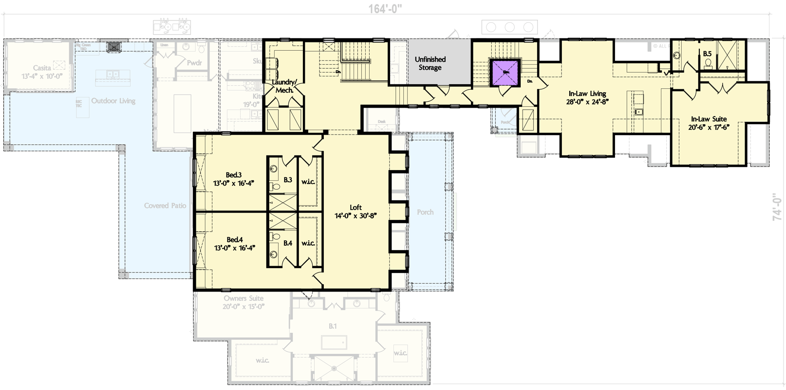Plan 42040MJ: Grand Modern Farmhouse House Plan with Casita and 2nd Floor In-Law Suite - 7500 Sq Ft - Floor Plan - 2nd Floor - Country, Modern Farmhouse, New American, Traditional