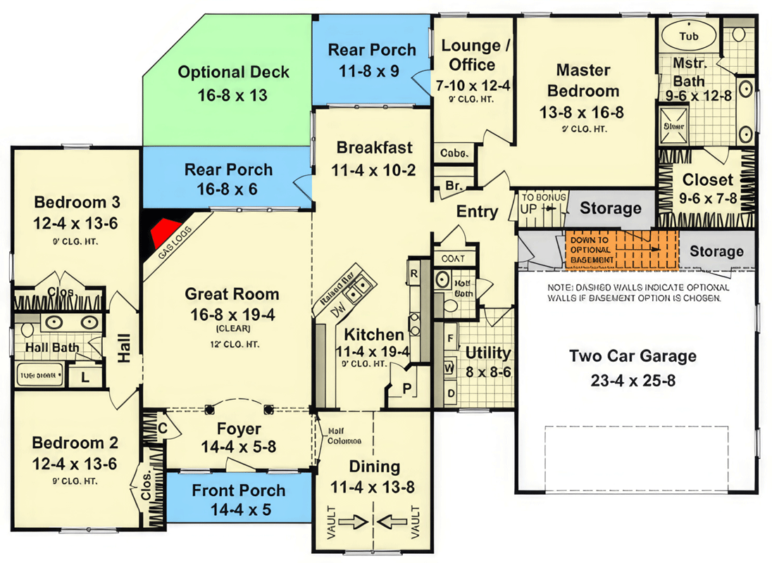 Plan 51280MM: Elegant European Cottage House Plan with 3 Beds and Optional Bonus - Floor Plan - Main Level - Cottage, European, French Country