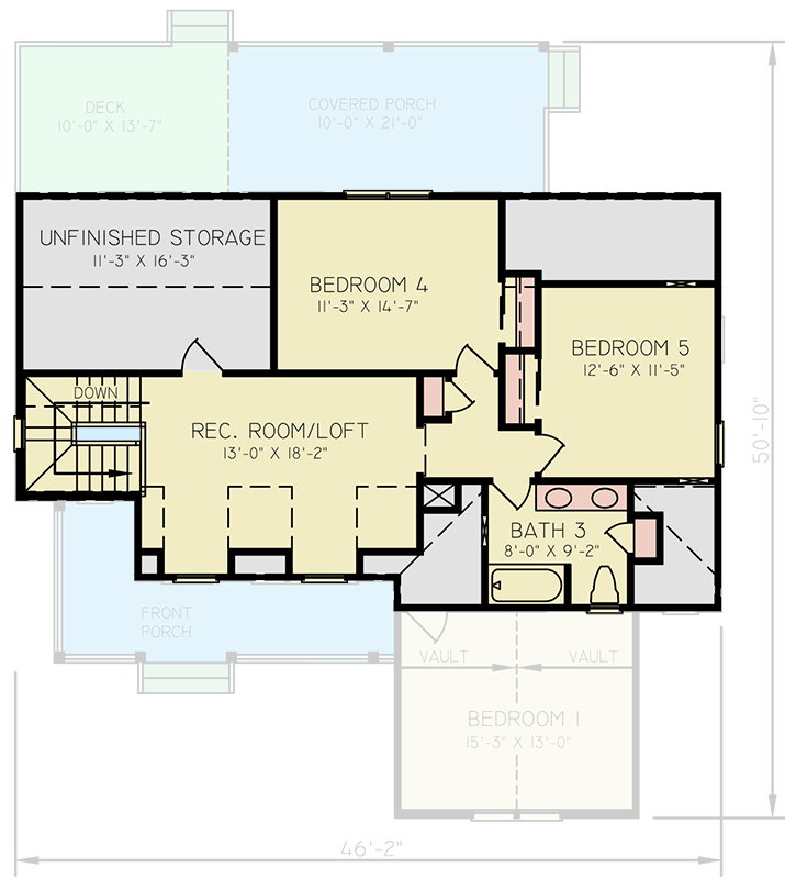 Plan 25932GE: Spacious 5-Bedroom Modern Farmhouse House Plan with Main Level Master Suite - Floor Plan - 2nd Floor - Country, Farmhouse, Modern Farmhouse, Traditional