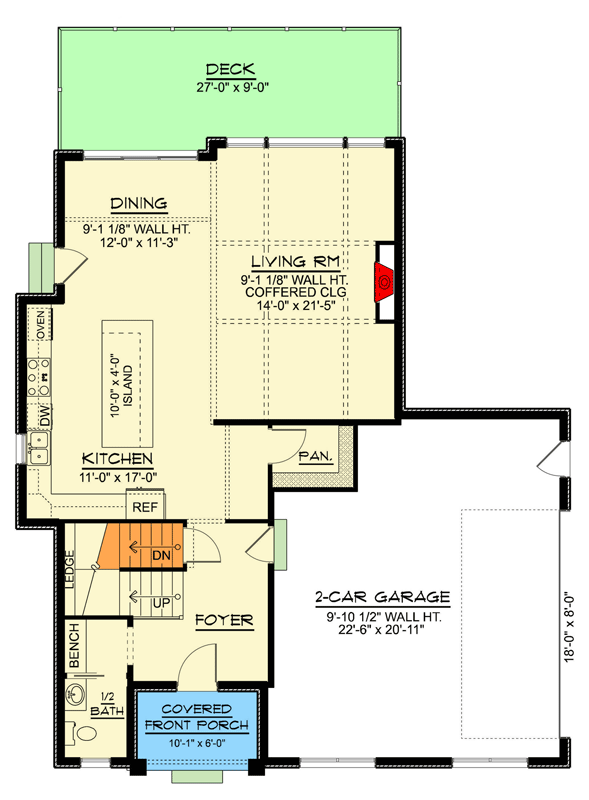 Plan 135383GRA: Modern Farmhouse House Plan with 6 Beds, Flex Room and Walkout Basement - Floor Plan - Main Level - Colonial, Contemporary, Modern Farmhouse