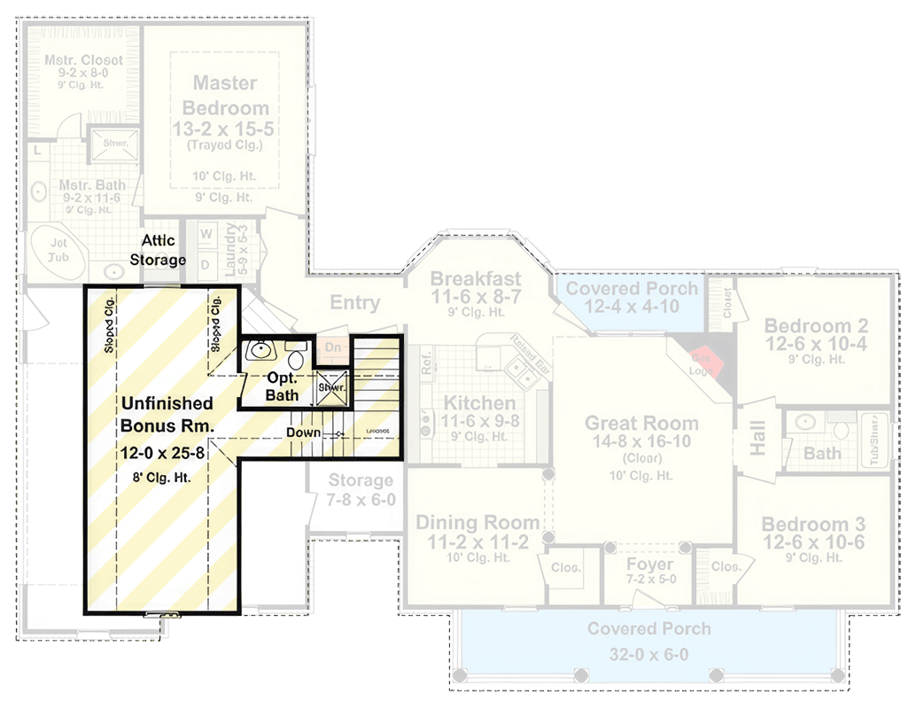 Plan 51284MM: Inviting 3-Bed Farmhouse House Plan with Main Level Master Suite - Floor Plan - 2nd Floor - Country, Farmhouse