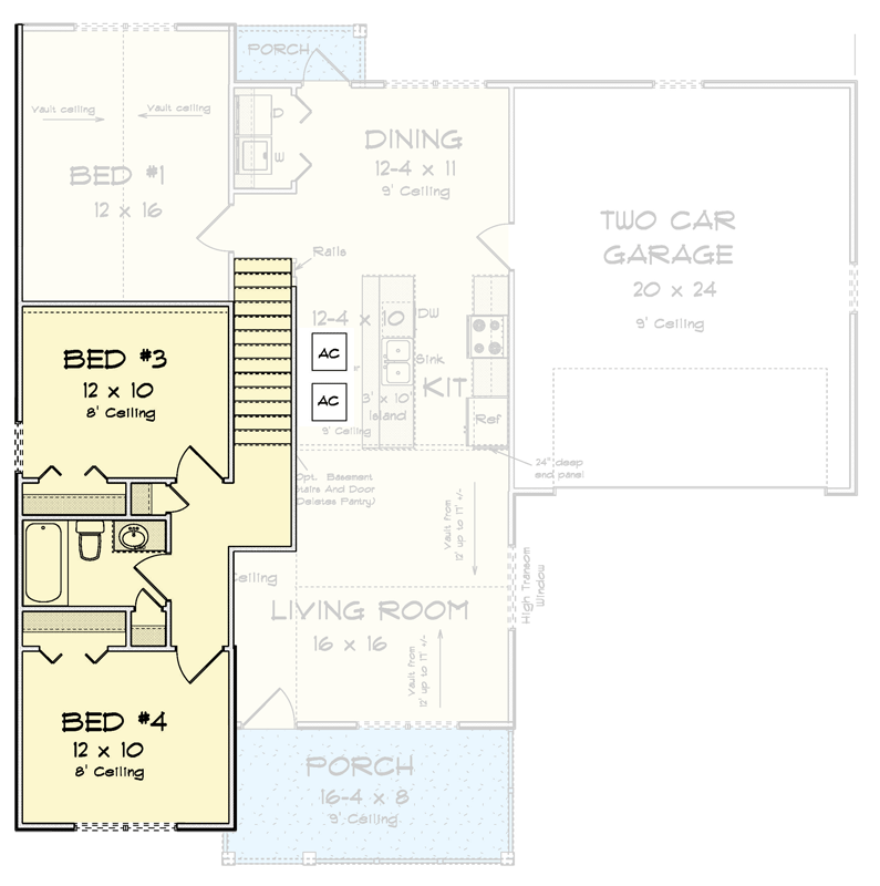Plan 52470WM: New American House Plan with Main-Level Master and 2-Car Garage - Floor Plan - 2nd Floor - Craftsman, New American