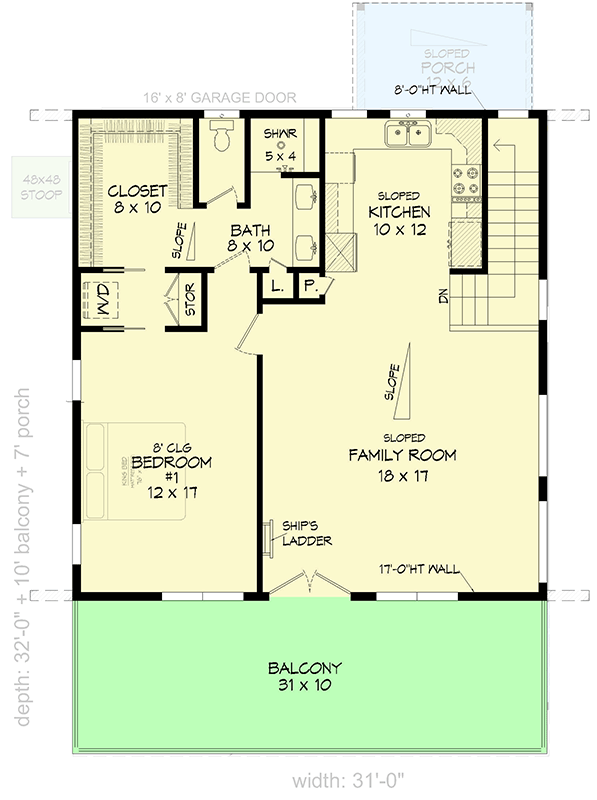 Plan 680612VR: Contemporary House Plan with Loft, Balcony, 2-Car Garage - Floor Plan - 2nd Floor - Contemporary, Vacation