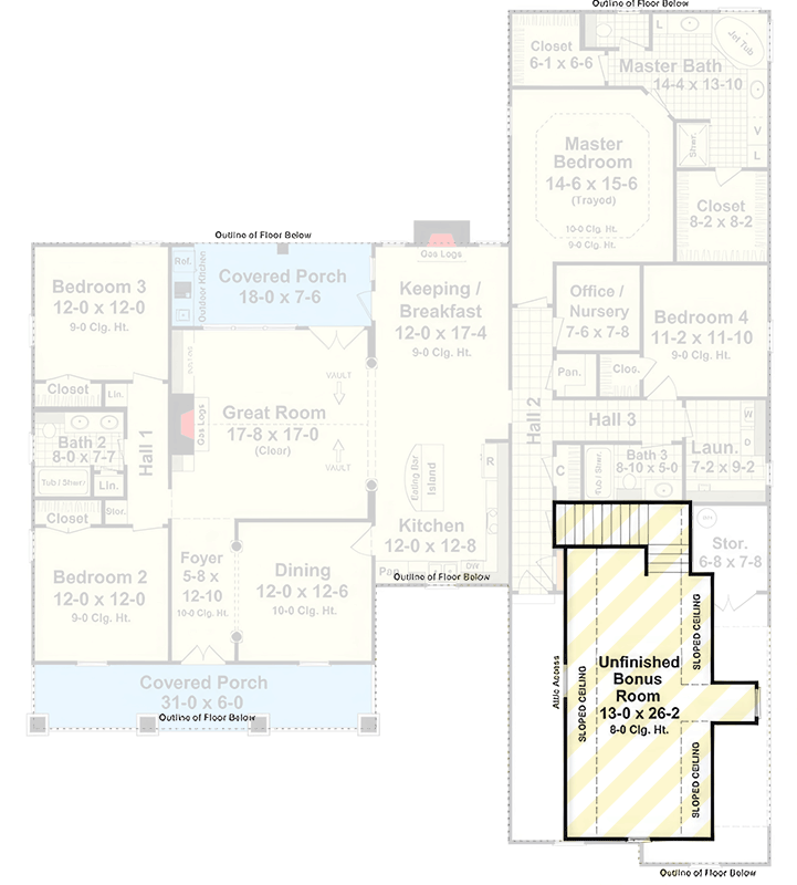 Plan 51297MM: Charming Farmhouse House Plan with 4 Beds and Expansive Porches - Floor Plan - 2nd Floor - Country, Farmhouse, Hill Country