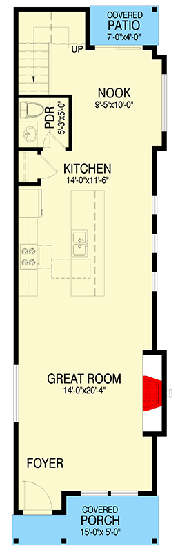 Plan 28125J: Narrow Northwest Traditional House Plan with Upstairs Master Suite - Floor Plan - Main Level - Northwest, Traditional