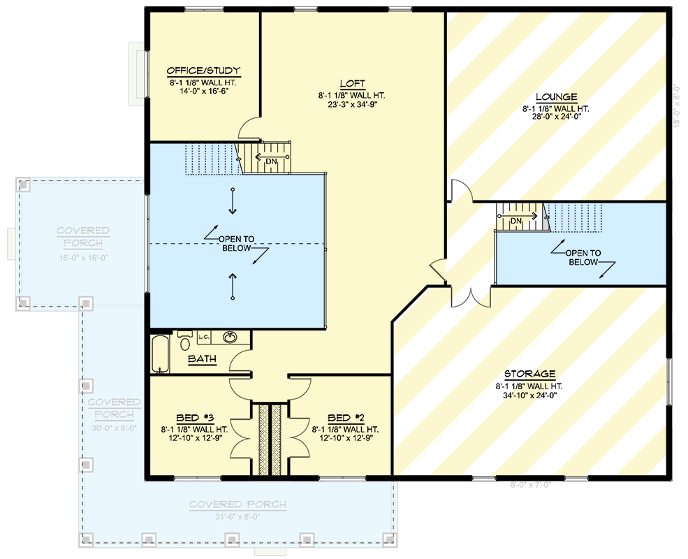 Plan 135388GRA: Spacious Barndominium with Workshop and Wraparound Porch - Floor Plan - 2nd Floor - Barndominium