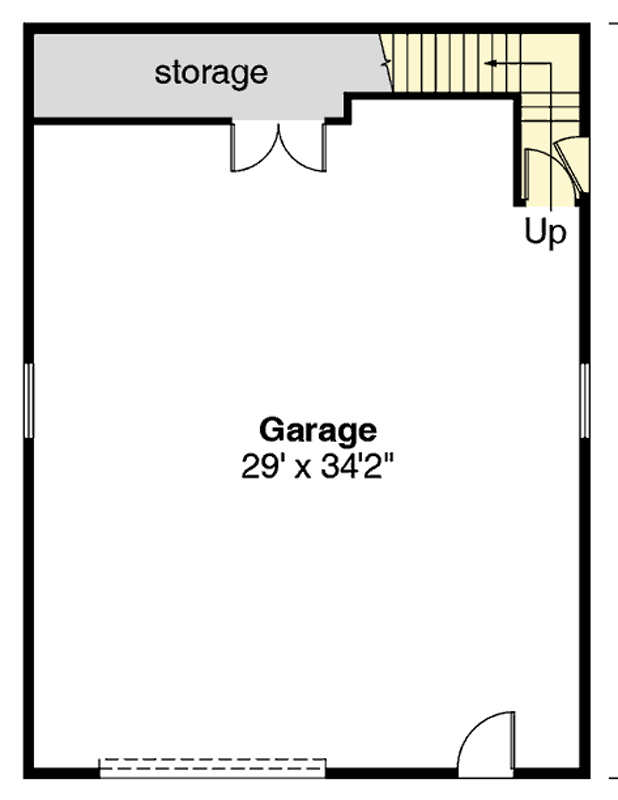 Plan 720151DA: Craftsman 2-Car Detached Garage Plan with Unfinished Bonus Room - Floor Plan - Main Level - Country, Craftsman