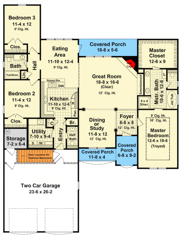 Plan 51310MM: Charming Country House Plan with Split Bedrooms and Formal Dining - Floor Plan - Main Level - Country, Traditional