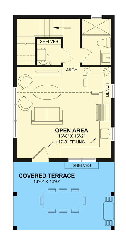 Plan 22705DR: Versatile Craftsman Pool House Plan with Outdoor Kitchen and Loft - Floor Plan - Main Level - Craftsman, Mountain