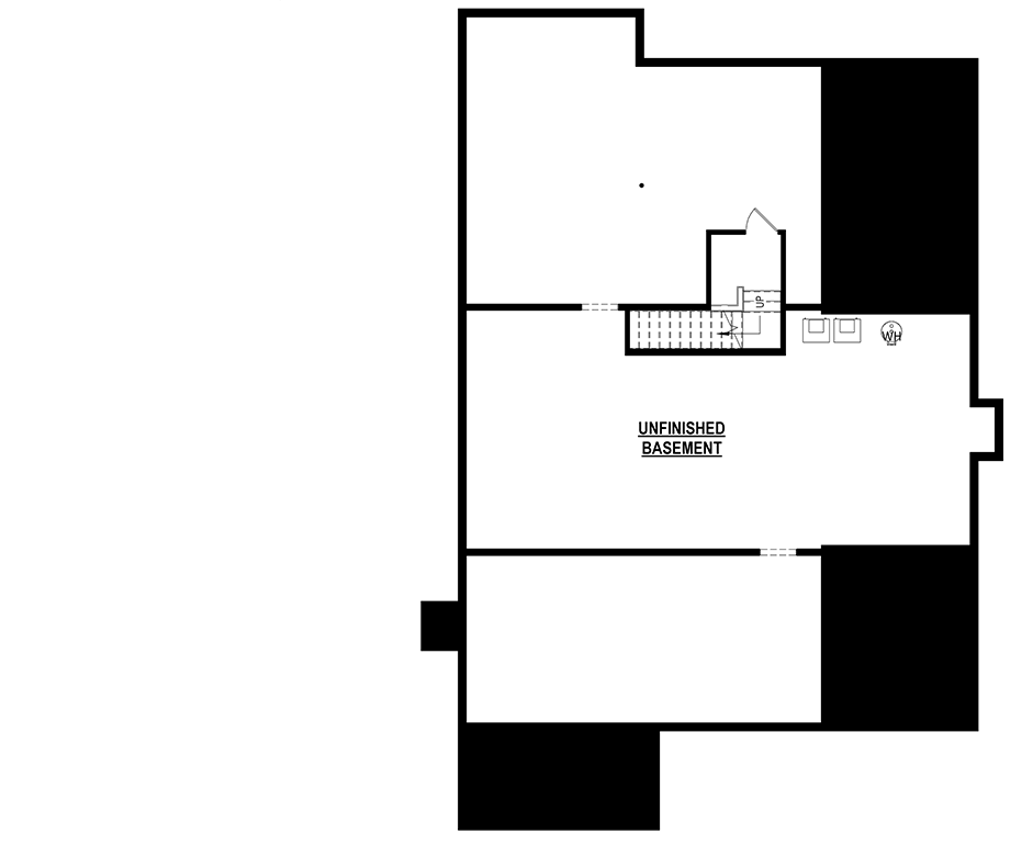Plan 83679CRW: New American 4-Bedroom House Plan with Main Level Master Suite - Floor Plan - Unfinished Basement Level - Modern Farmhouse, New American, Transitional