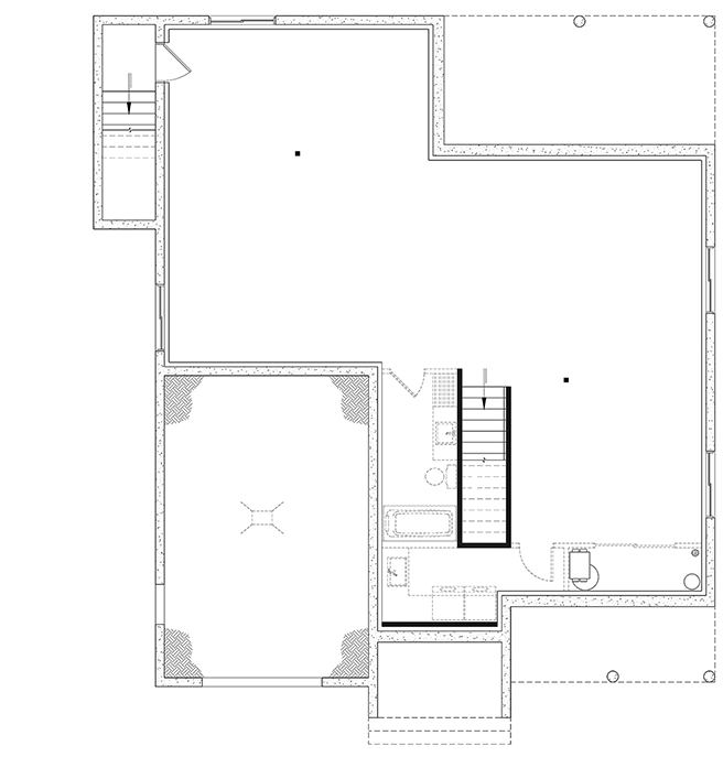 Plan 22721DR: Charming 2-Bedroom Modern Cottage House Plan with Covered Porch - Floor Plan - Unfinished Basement - Cottage, Modern