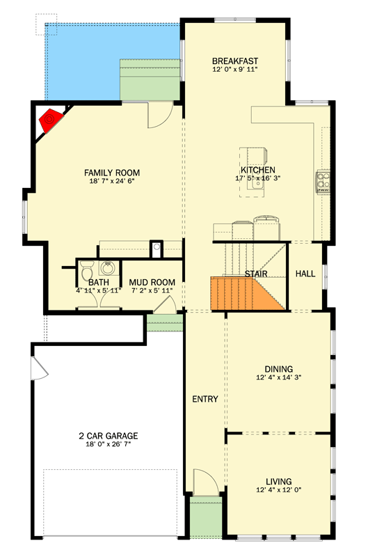 Plan 61670UT: Spacious 4-6 Bed Traditional House Plan with Loft and In-Law Suite - Floor Plan - Main Level - Traditional