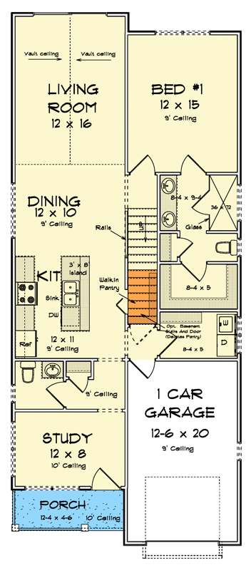 Plan 52478WM: Craftsman Cottage House Plan with Main-Level Master and Versatile Loft - Floor Plan - Main Level - Cottage, Craftsman, Traditional