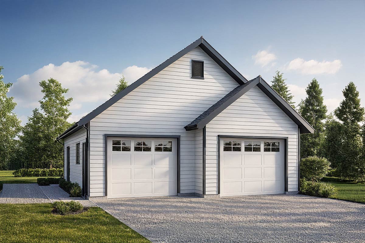 Plan 51185mm Detached Garage Plan With Carport Garage Plans Detached