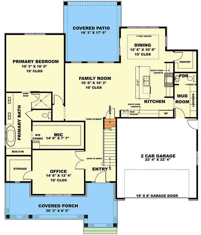 Plan 506057BRY: 5-Bedroom Transitional House Plan with Main-Level Primary Suite - Floor Plan - Main Level - Transitional