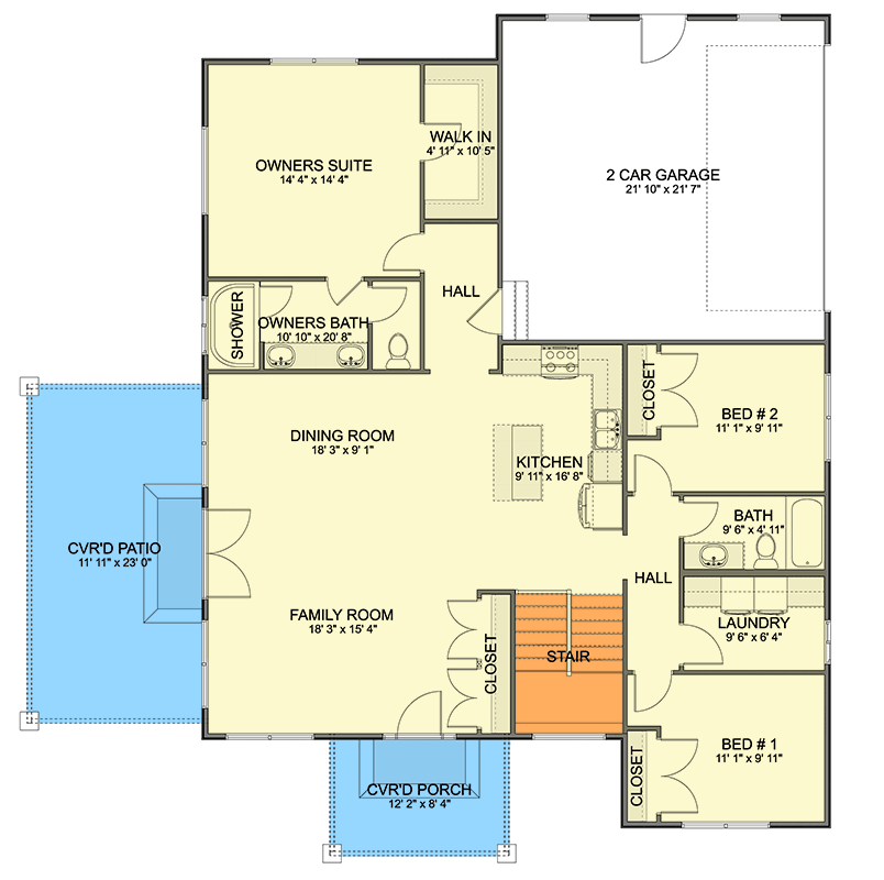 Plan 61675UT: Traditional Ranch House Plan with Split Bedrooms - Floor Plan - Main Level - Ranch, Traditional