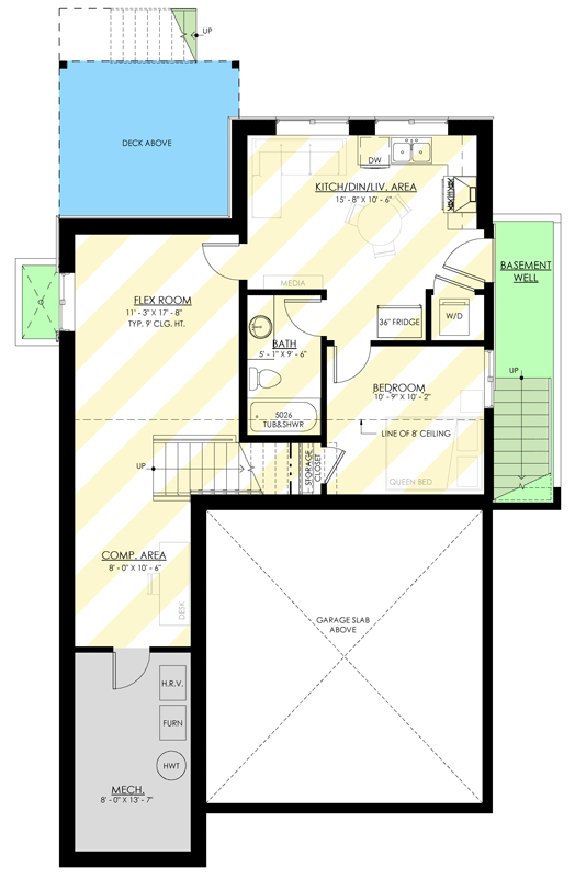 Plan 270122AF:  3-4 Bed New American House Plan with Home Office and Deck - Floor Plan - Optionally Finished Lower Level - Country, New American, Traditional