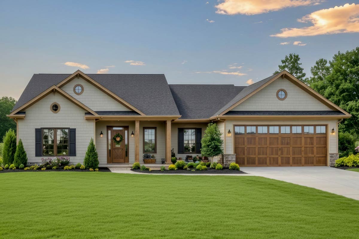 Plan 51326MM: Farmhouse Ranch Plan with Split Bedrooms and Screened Porch