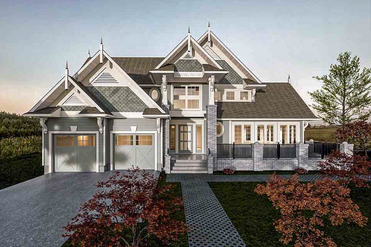Plan 147051RML: Grand 3-Bedroom Modern Victorian House Plan with Wrap ...