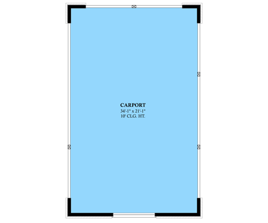 Plan 774004MWK: 4-Bed Acadian-Style House Plan with Main Level Primary Suite - Floor Plan - Detached Carport - Acadian, Country, Farmhouse, Southern, Traditional