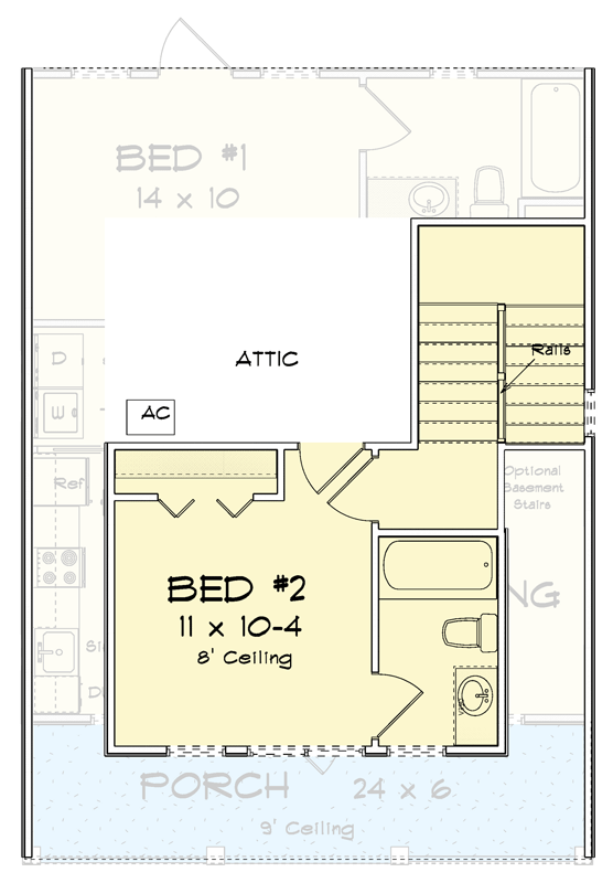 Plan 52490WM: 2-Bed Farmhouse House Plan with Covered Porch - Floor Plan - 2nd Floor - Cottage, Craftsman, Farmhouse, Traditional