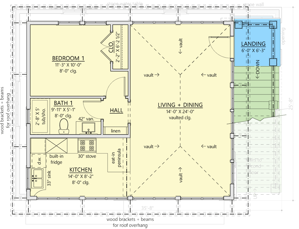 Plan 865029SHW: Coastal Carriage House Plan: 1 Bed Apartment, 2-Car Garage - Floor Plan - 2nd Floor - Beach, Carriage, Coastal, Contemporary, Craftsman, Modern Farmhouse