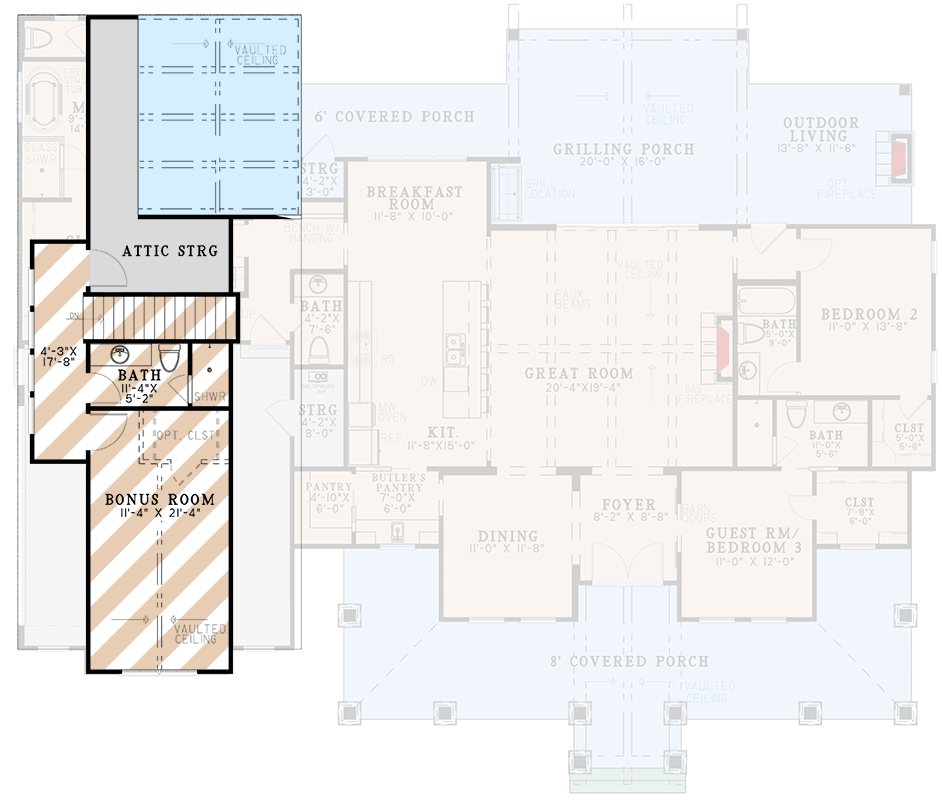 Plan 70937MK: Modern Farmhouse House Plan with Expansive Porch and First-Floor Master Suite - Floor Plan - 2nd Floor - Cottage, Country, Craftsman, Modern Farmhouse