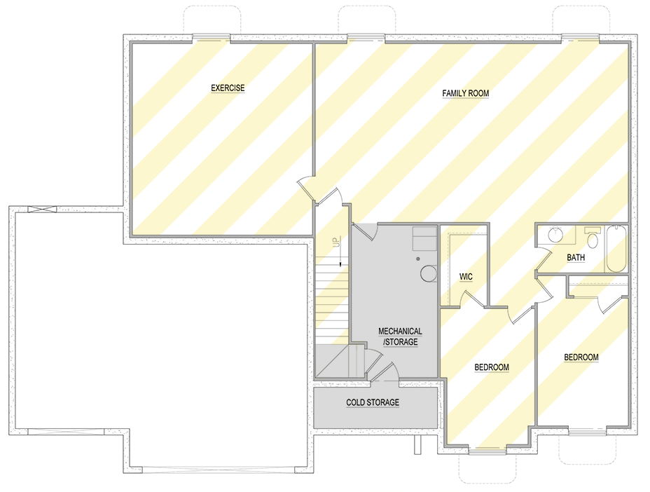 Plan 849053PGE: Modern Ranch House Plan with Split Beds, 3-Car Garage, and Butler Pantry - Floor Plan - Unfinished Basement  - Craftsman, Ranch, Traditional