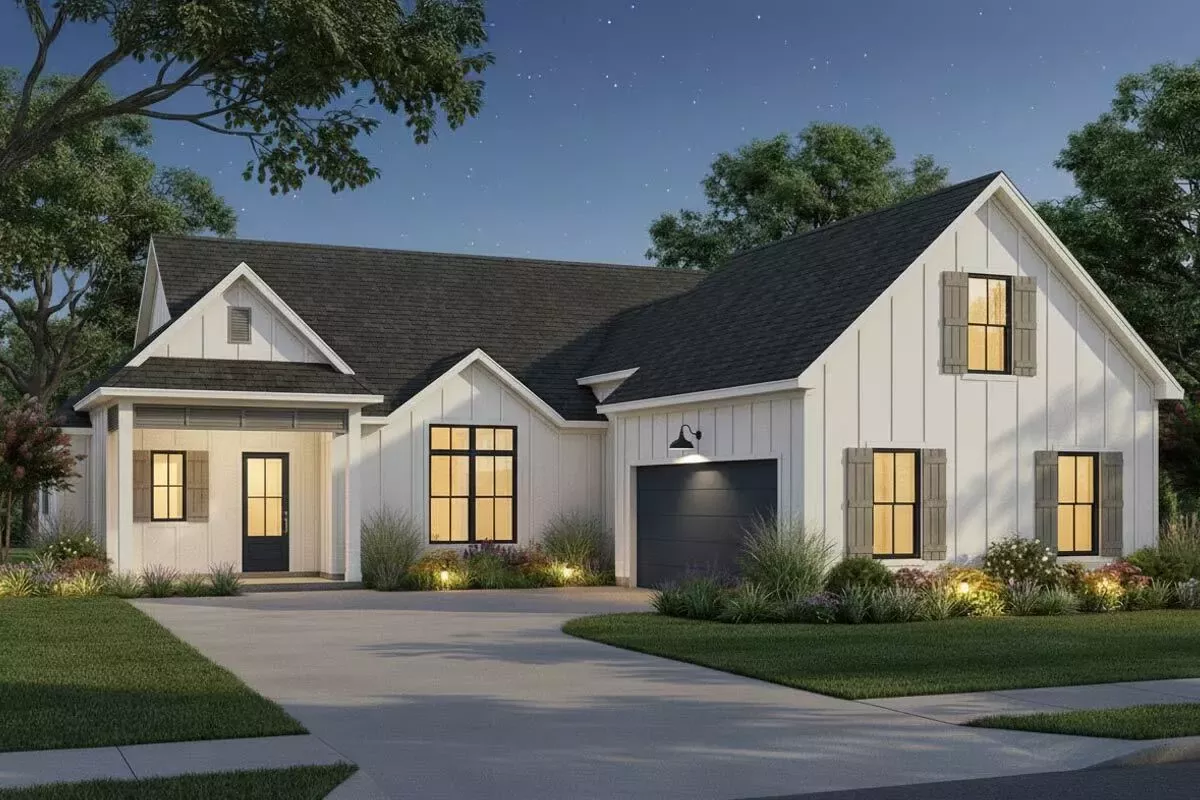 Elegant 3-Bed Modern Farmhouse House Plan with Master on Main and Bonus Room