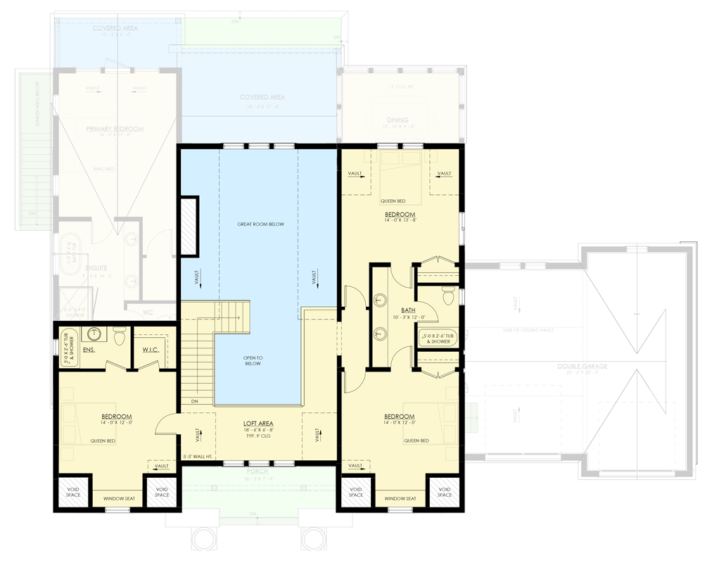 Plan 270124AF: Elegant Modern Transitional House Plan with Primary Suite and Flexible In-Law Suite - Floor Plan - 2nd Floor - European, Transitional