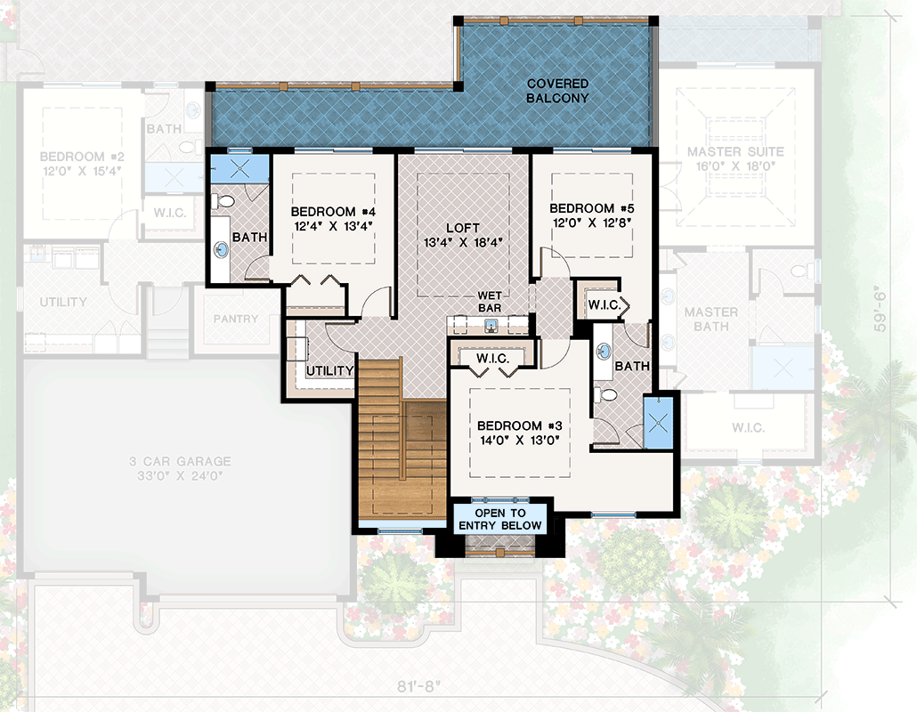 Plan 660028JMD: Coastal Contemporary 5-Bedroom House Plan with First-Floor Master and Outdoor Kitchen - Floor Plan - 2nd Floor - Coastal, Coastal Contemporary