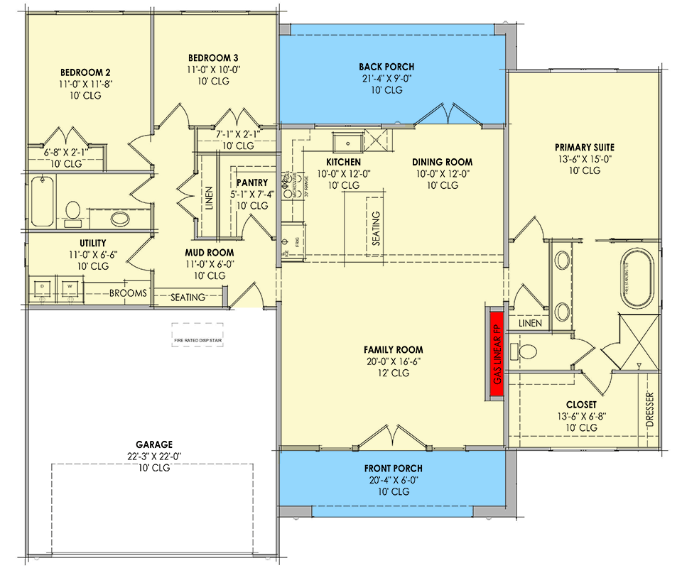 Plan 818190JSS: Modern 3 Bed House Plan with Split Layout and Main Level Master - Floor Plan - Main Level - Contemporary, Modern