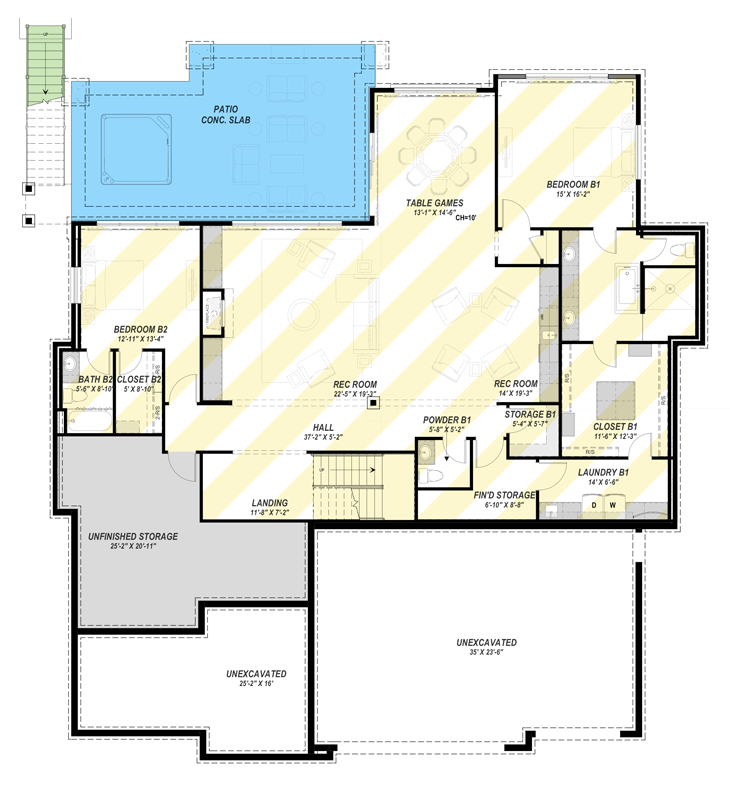 Plan 64562SC: Mountain Transitional House Plan with Walkout Basement, 3-Car Garage - Floor Plan - Optional Finished Lower Basement Level - Craftsman, Mountain, Northwest, Ranch, Transitional