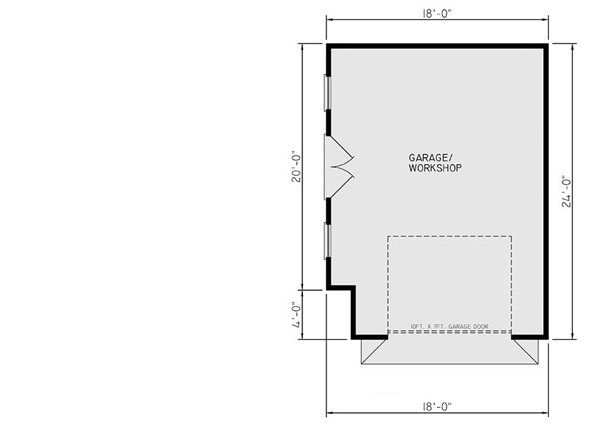 Plan 25937GE: Charming Modern Rustic Mountain Barn House Plan with 2 Beds and Detached Garage - Floor Plan - Detached Garage - Mountain, Rustic