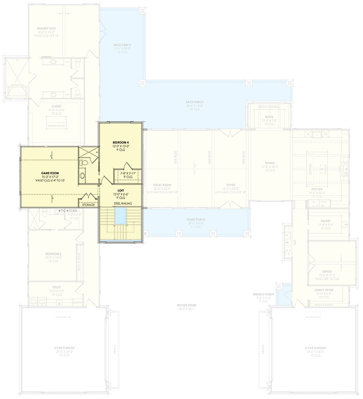 Plan 818192JSS: Luxurious Mountain Hill Country House Plan: 4 Beds, 4-Car Garage, Wrap-Around Porch - Floor Plan - 2nd Floor - Hill Country, Modern Farmhouse, Mountain, New American, Transitional