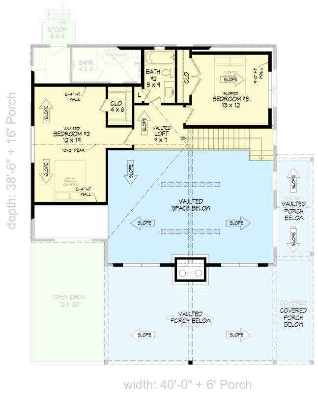 Plan 680638VR: Elegant 3-Bed Mountain Contemporary House Plan with Wrap-Around Porch - Floor Plan - 2nd Floor - Contemporary, Mountain