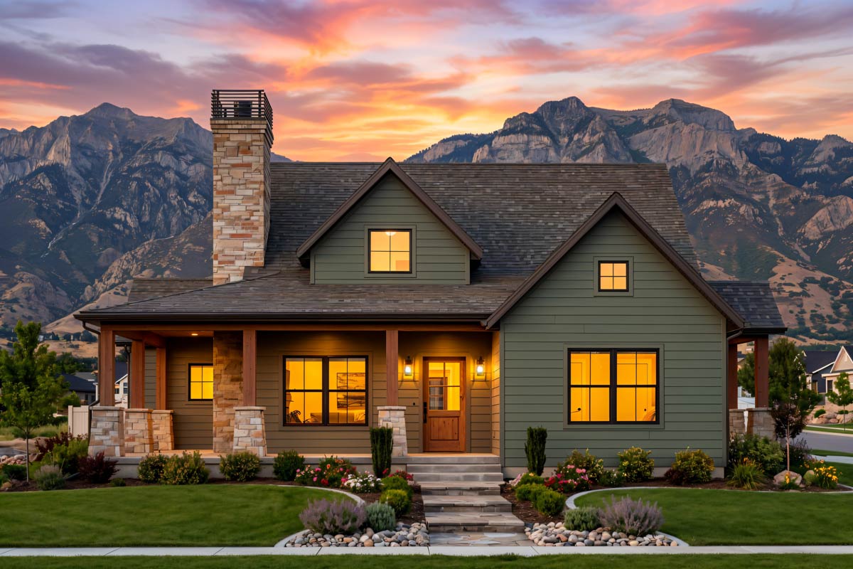 プ*！様 house on the hill / スキー柄セットアップ(100) Plan 818193JSS: 3-Bedroom Mountain Country House Plan with Wrap