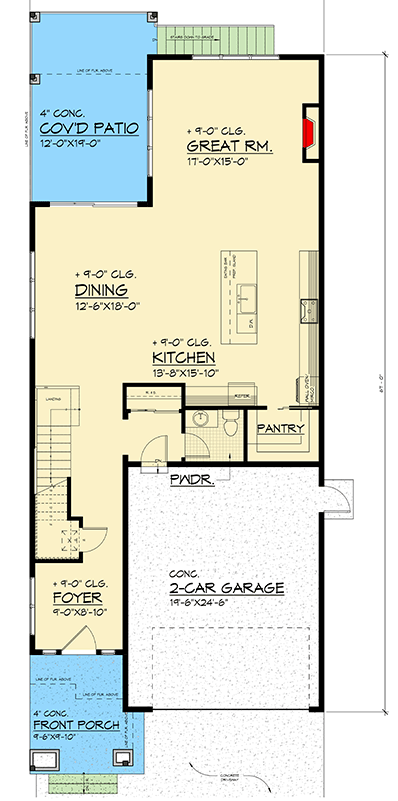 Plan 666309RAF: Striking Northwest New American House Plan with 4 Beds and Versatile Flex Spaces - Floor Plan - Main Level - Contemporary, New American, Northwest, Traditional