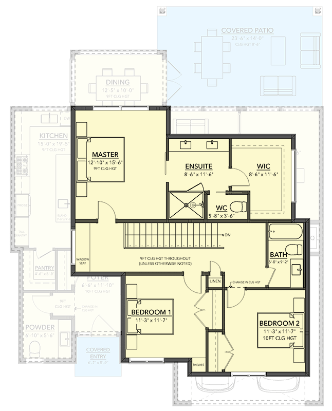 Plan 144119UPR: Contemporary Northwest House Plan with 3 Beds, Den, and Covered Patio - Floor Plan - 2nd Floor - Contemporary, Northwest
