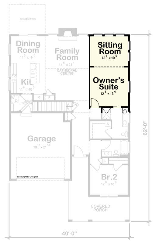 Plan 42481DB: Inviting Craftsman Ranch House Plan with Sunroom and Main Level Master Suite - Floor Plan - Main Level - Optional Layout - Craftsman, Northwest, Ranch