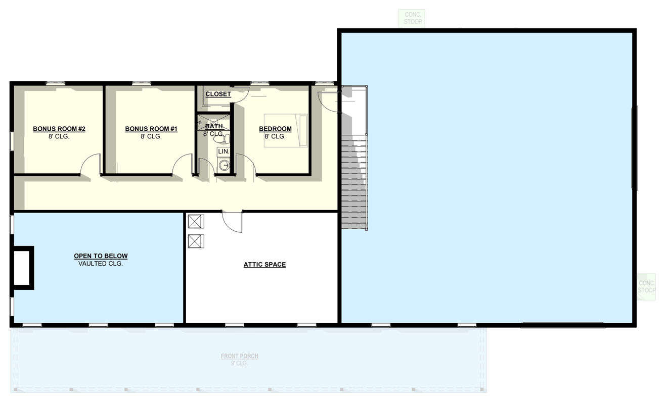 Plan 405077FDC: Expansive Barndominium House Plan with 4 Beds, Workshop, Covered Porch - Floor Plan - 2nd Floor - Barndominium