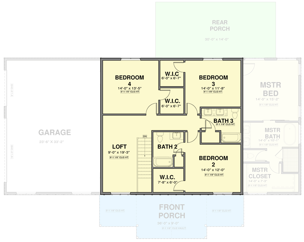 Plan 600019PDZ: Charming Modern Farmhouse House Plan: 4 Beds, 1st Floor Master Suite - Floor Plan - 2nd Floor - Farmhouse, Modern Farmhouse, New American