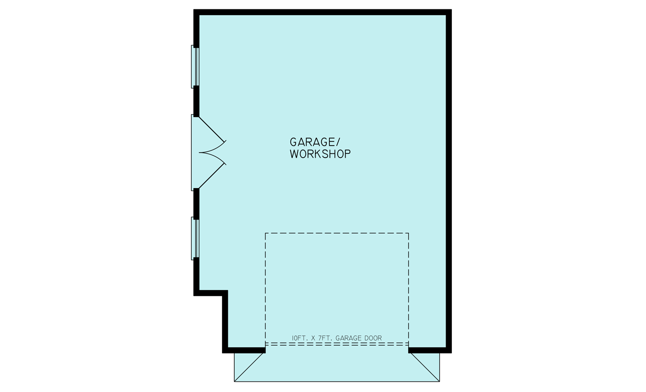 Plan 25938GE: Rustic Mountain Cabin House Plan with 2 Beds and Home Office - Floor Plan - Detached Garage - Cabin, Cottage, Mountain, Rustic, Traditional