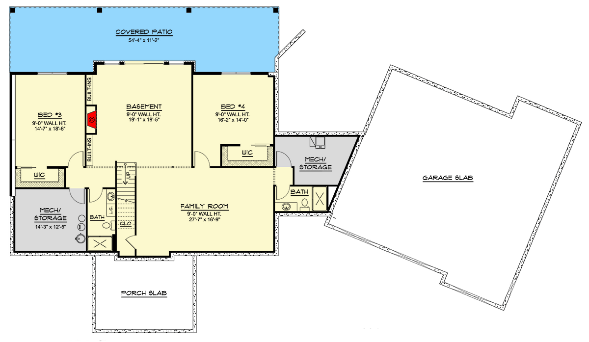 Plan 135406GRA: Expansive Modern Mountain House Plan with Walkout Basement and RV Garage - Floor Plan - Lower Level - Contemporary, Modern, Mountain, New American, Vacation
