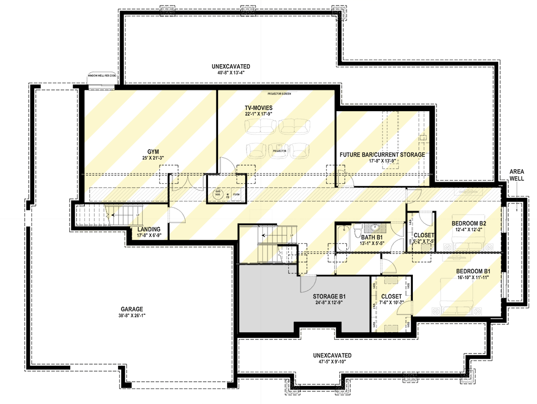 Plan 64564SC: Craftsman Mountain Ranch House Plan with Expansive Porches and 3-Car Garage - Floor Plan - Optionally Finished Lower Level - Craftsman, Mountain, Ranch
