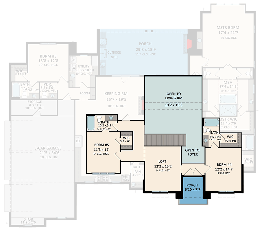 Plan 510262WDY: Elegant European House Plan with Main Level Master and Outdoor Kitchen - Floor Plan - 2nd Floor - European