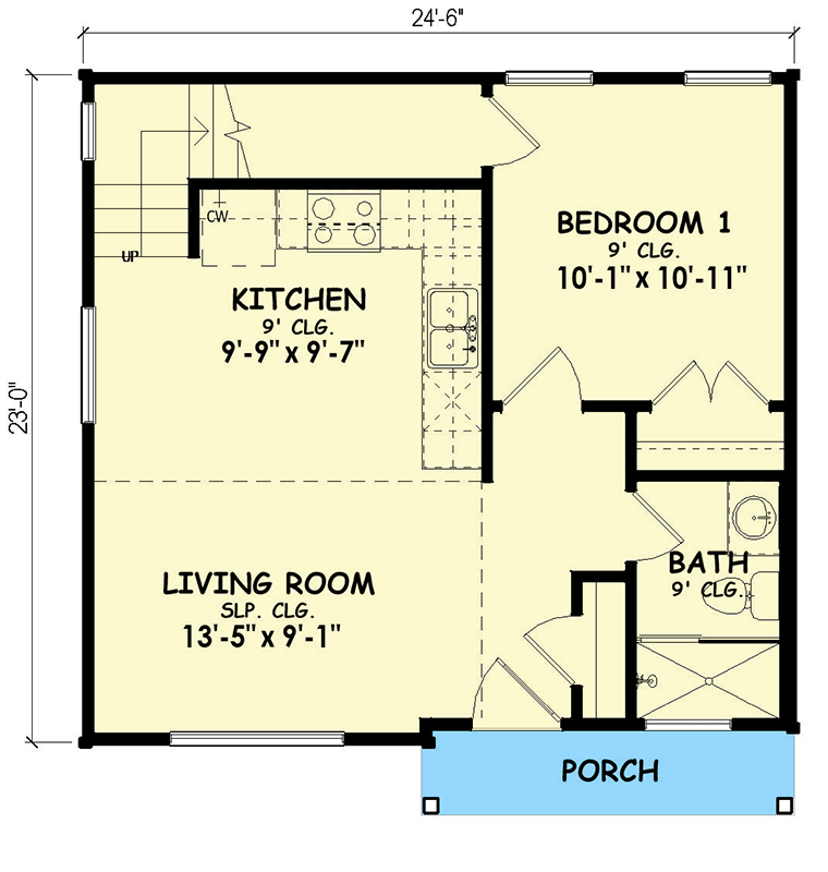 Plan 100366GHR: Northwest Contemporary 2-Bedroom House Plan with Loft and Scenic Balcony - Floor Plan - Main Level - Contemporary, Northwest