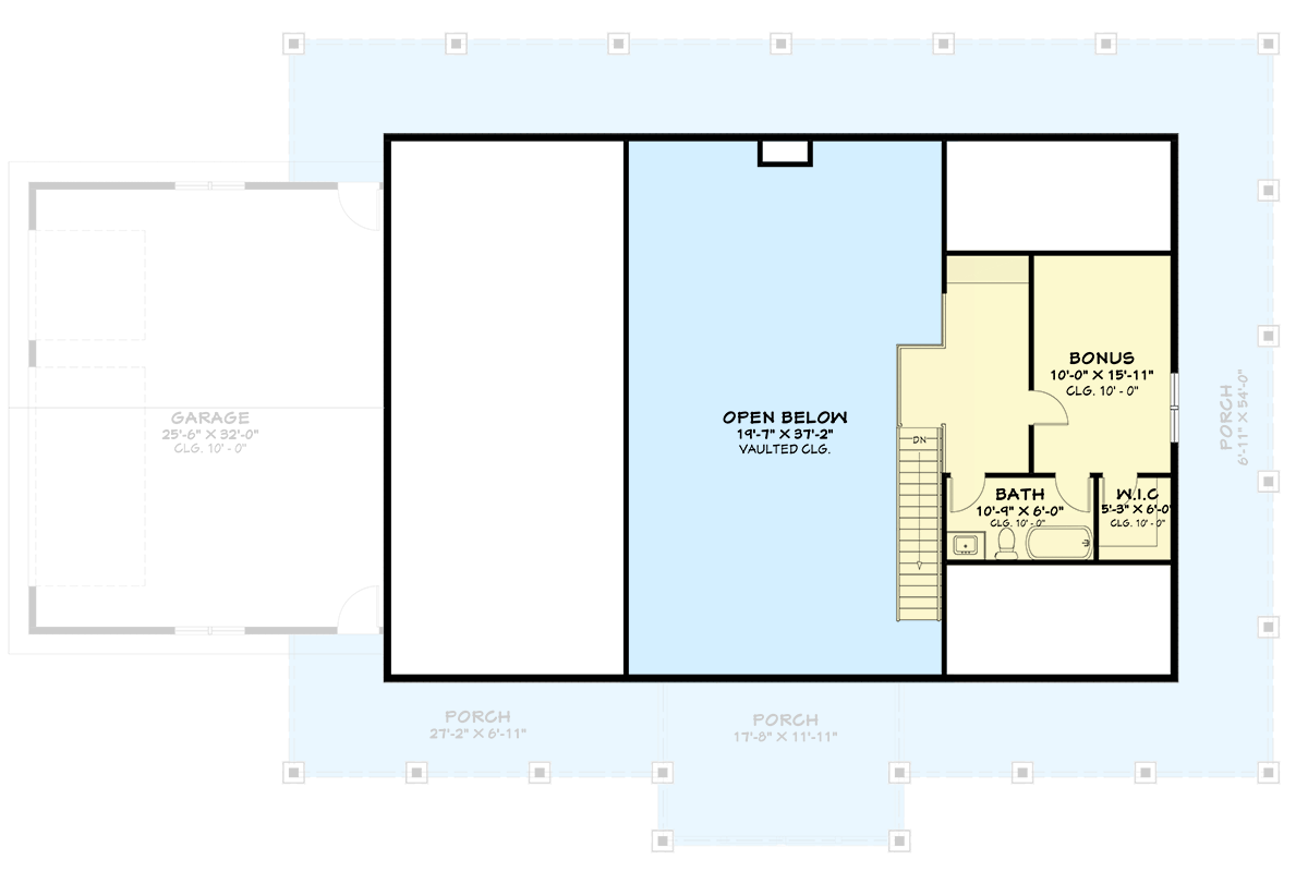 Plan 850018PKE: Modern Farmhouse House Plan with Wrap-Around Porch and Split Bedrooms - Floor Plan - 2nd Floor - Farmhouse, Modern Farmhouse, New American