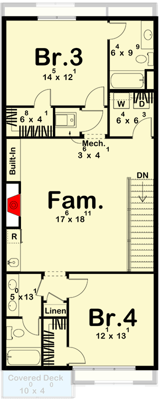 Plan 623592DJ: Sleek Three-Story Contemporary House Plan with Balcony and Loft - Floor Plan - 3rd Floor - Contemporary