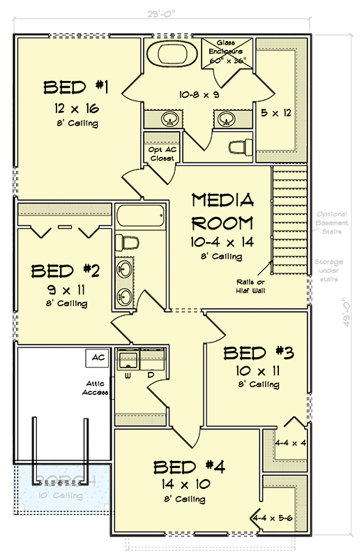 Plan 52508WM: Traditional 4-Bed House Plan with Upstairs Master and Loft - Floor Plan - 2nd Floor - Traditional